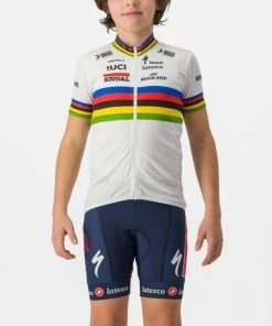 Castelli SOUDAL QUICK-STEP Maillot Vélo Enfant Kid Champion Du Monde 2023
